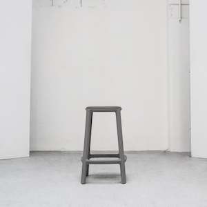 Toou Cadrea Collection: Cadrea Padded Barstool - Ironsand + Ironsand