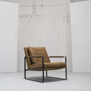 Leman Armchair - Camel + Leather