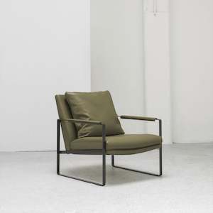 Leman Armchair - Olive + Leather