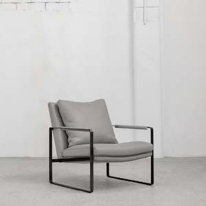 Leman Armchair - Grey + Leather