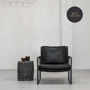 Leman Armchair - Black + Leather