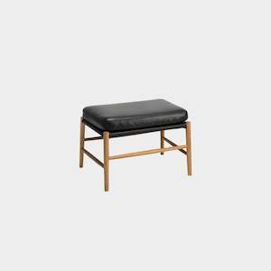 Bremen Footstool - Black + Oak