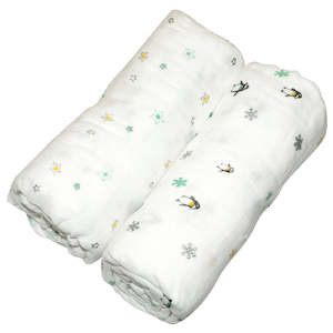 Neutral Muslin Swaddle Wrap 2pk-110x110cm