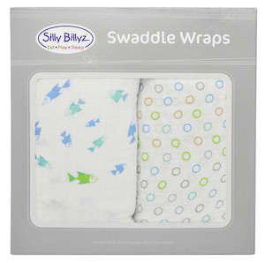 Galapagos Muslin Swaddle Wrap 2pk-120x120cm