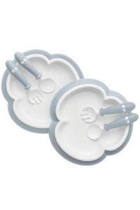 BabyBjorn Baby Plate, Spoon & Fork 2 set- Powder Blue