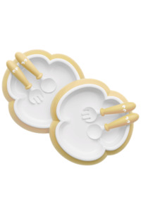 BabyBjorn Baby Plate, Spoon & Fork 2 set- Powder Yellow