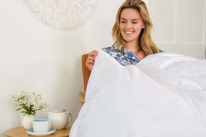 Synthetic fibre textile: Hungarian Goose Down Four Seasons Duvet - Made in NZ