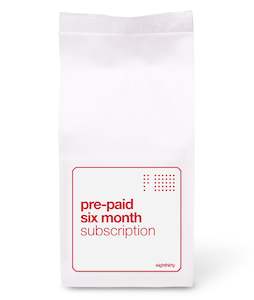 Coffee: pre-paid 6 month subscription