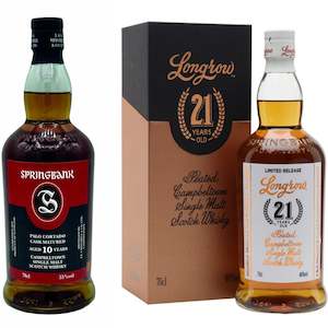 Springbank 'Palo Cortado cask matured' 10 Year Old + Longrow 21 Year O…