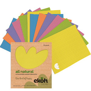 Grocery wholesaling: Swedish Dishcloths 12 pk Compostable Eco Sponge Dish Cloths Rainbow Colours