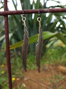 Jewellery - Earring: Earrings Feather Brass