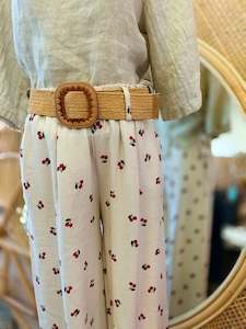 Cherry Belted Pants