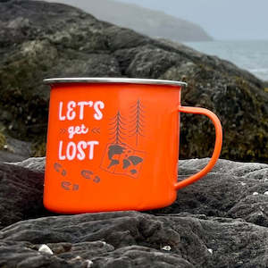 Lets get lost Orange Enamel Mug