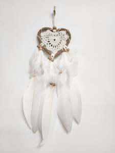 Dreamcatcher Heart Feather Rattan 9cm