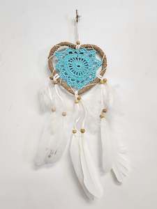 Dreamcatcher Heart Feather Rattan 12cm