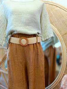 Belted Linen Pantalones