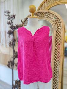 Embroidered Linen Singlet