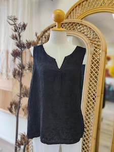 Embroidered Linen Singlet