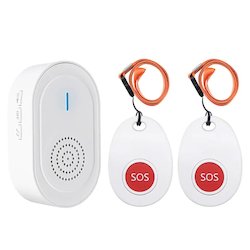 Wireless Rechargeable Caregiver Pager x 2 Call button Pendants