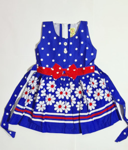 Girls Blue Daisy Floral Frock