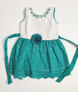 Infant clothing: Girls Cotton Embroidered Frock