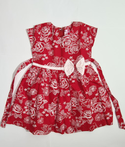 White Rose Girls Red Frock