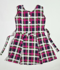 Girls Pink Check Frock