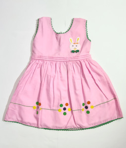 Infant clothing: Pink Bunny Kids' Cotton A-Line Frock