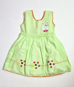 Infant clothing: Green Bunny Frock