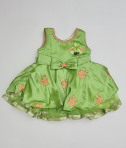 Infant clothing: Green Floral Frock