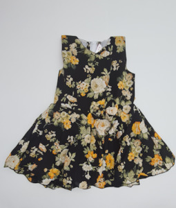 Yellow Floral Chiffon Frock