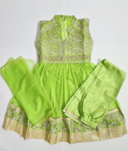 Infant clothing: Lime Green Anarkali Suit