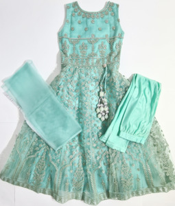 Sea Green Indo-Western Gown