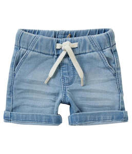 Shorts: Unisex Cotton Bayport Denim Shorts - Light Blue Wash