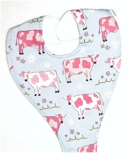 Drop Me Not Bibs: Pink Cows Bib (Drop-Me-Not)