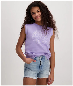 Girl's Cotton Sleeveless Top - Lilac