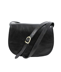 Leather Crossbody Bag - Black