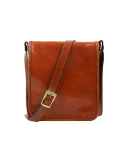 Crossbody: Messenger Bag - Cognac Brown