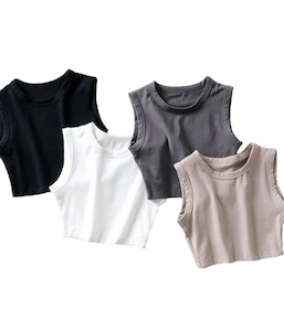 Tops: Girl's Sleeveless Crop Top