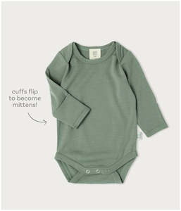 Merino Long-sleeved Bodysuit - Sage