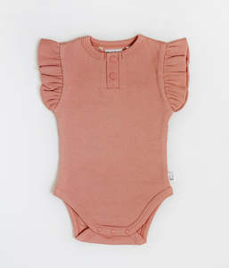 Girl's Organic-cotton Rose Pink Bodysuit (short-sleeved)