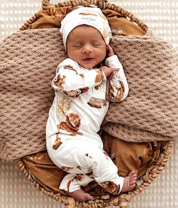 Clothing Sets: Unisex Lion Organic-cotton Growsuit