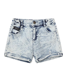 Girl's Cotton Milly Denim Shorts - Light Blue