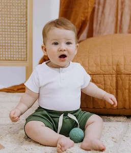 Shorts: Unisex Organic-cotton Olive Shorts