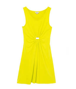 Girl's Drapped Dress - Yellow