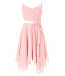 Girl's Chiffon Dress - Coral Pink