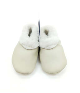 Footwear: NZ Made Lambskin Booties - Cream Nappa