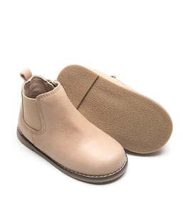 Footwear: Leather Hard Soled Boots - Camel