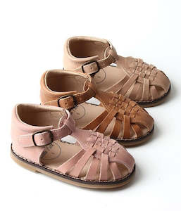 Footwear: Woven Sandal Hard Soled -Maple