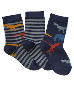 Boy's Bamboo Socks 3 Pack - Dinos